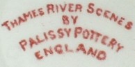 Thames Rives Scenes by Palissy Pottery, mark red