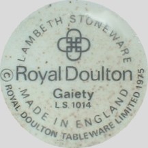 Royal Doulton "Gaiety"  L.S 1014 (mark black,  Limited 1975)