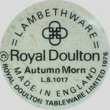 Royal Doulton "Autumn Morn"  L.S 1017 (mark black,  Limited 1976)