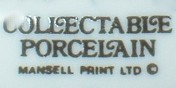 England - Colectable Porcelain Mansel Print (mark - 1985)