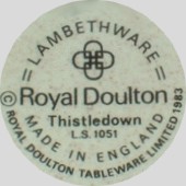 Royal Doulton "Thistledown"  L.S. 1051, Limited 1983, mark black