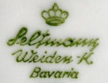 Porzellanfabriken Christian Seltmann - Weiden-K (for Krummenaab, mark green 1949-1990