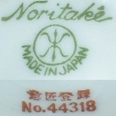 Japan - Noritake (mark green & number red)
